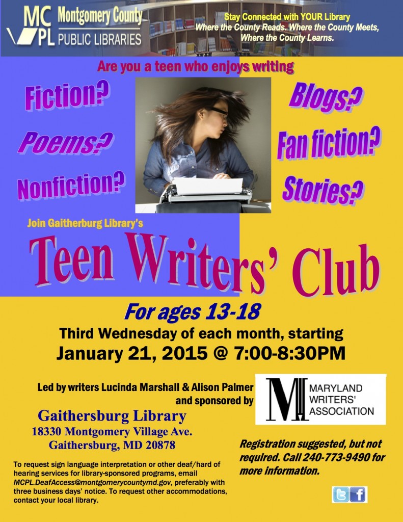 Teen Writers Full Page Flyer